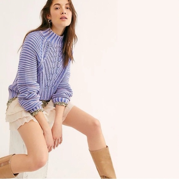 Free People Sweetheart Chunky Knit Sweater- Size XS - Picture 1 of 14